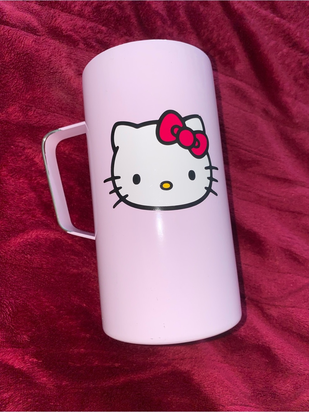 Sanrio Hello Kitty Light Pink Travel Mug with Red Bow